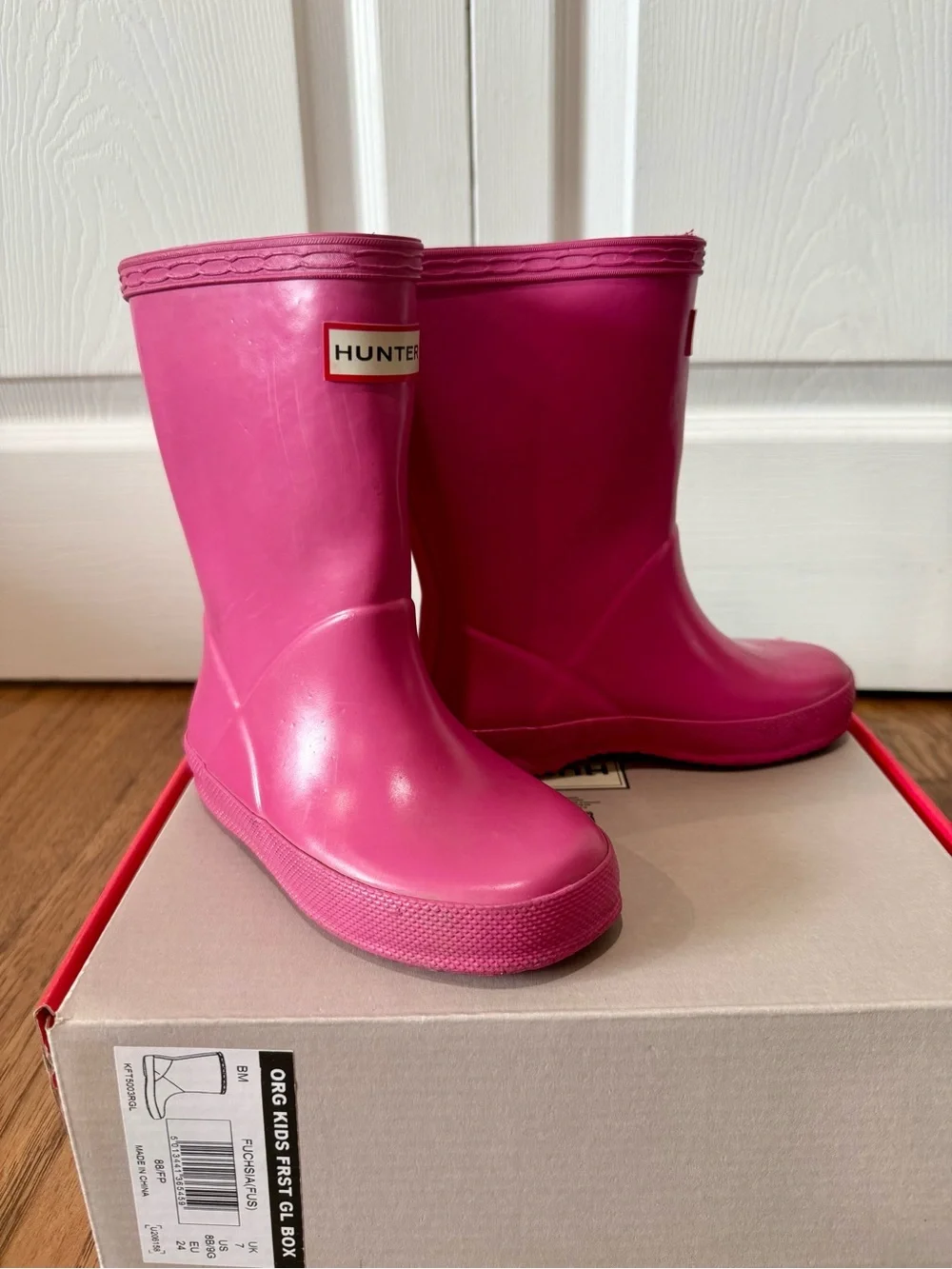 Hunter Girls Hot Pink Rain Boots